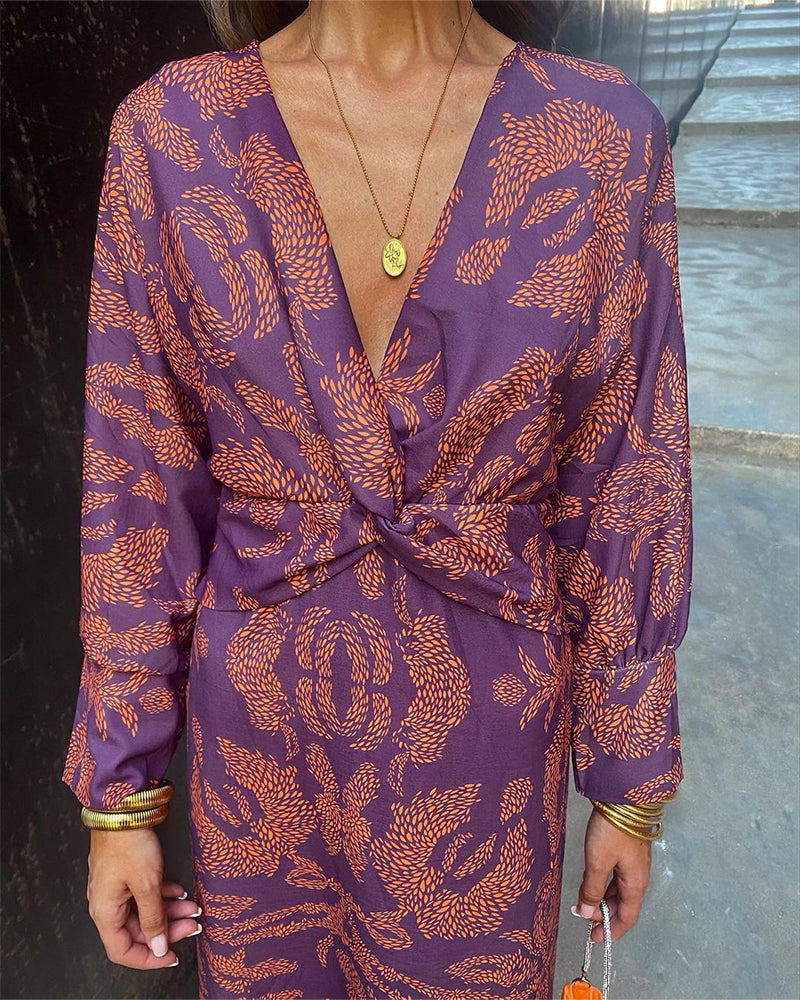 Isabela - Vestido midi elegante con estampado floral