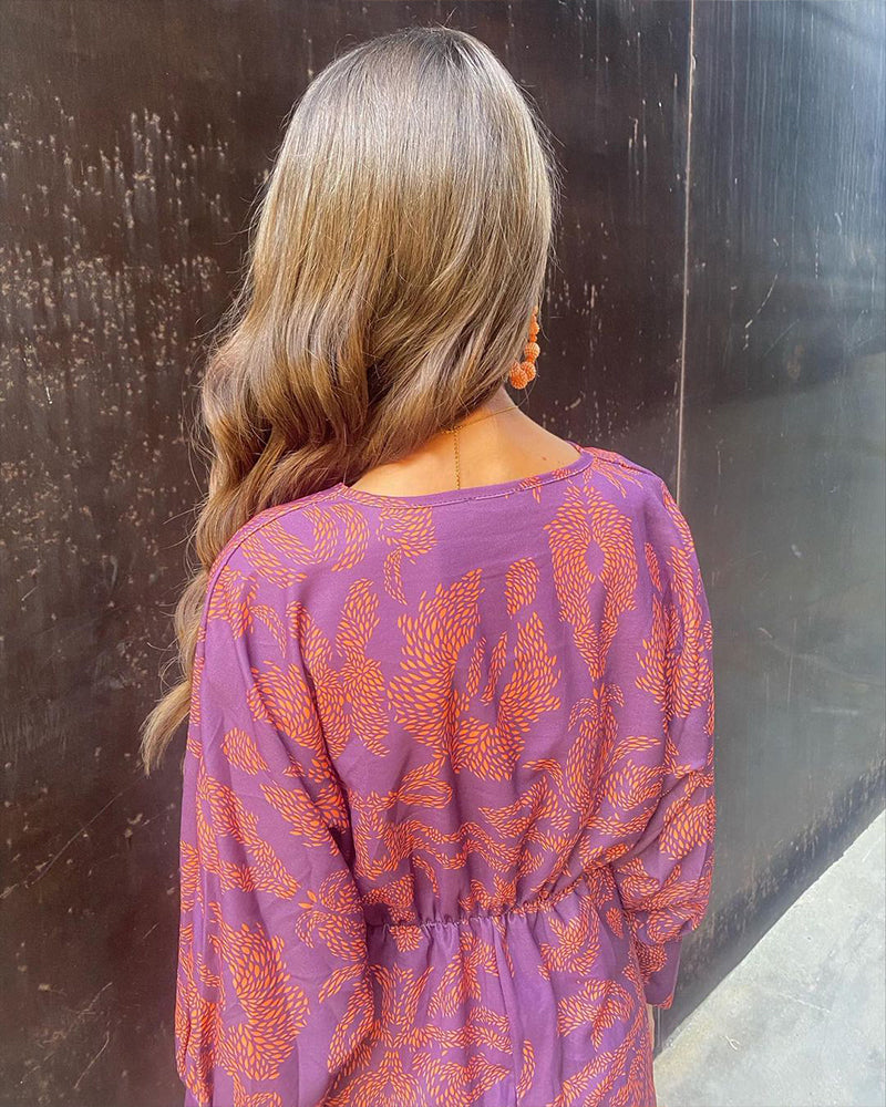 Isabela - Vestido midi elegante con estampado floral