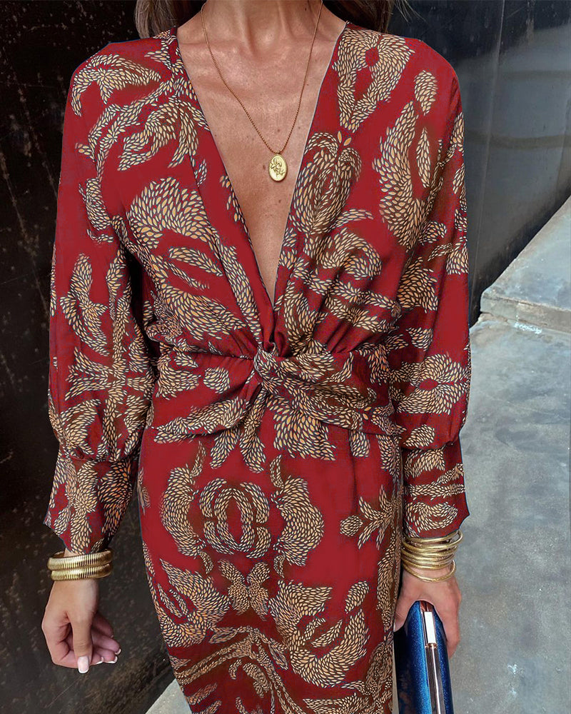 Isabela - Vestido midi elegante con estampado floral