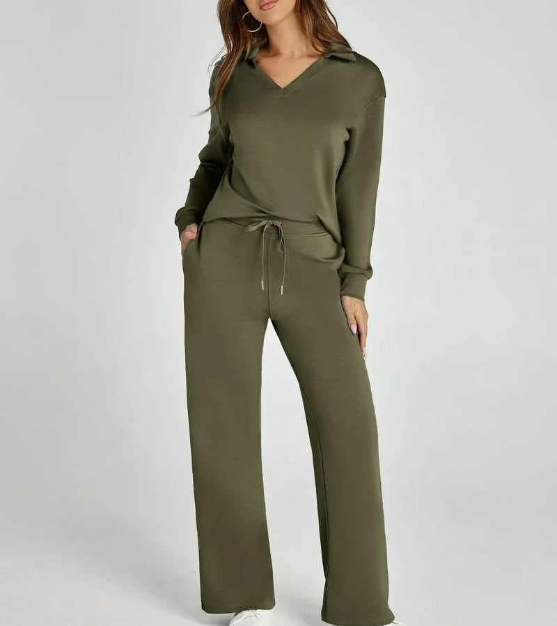 Lucia - Conjunto de dos piezas con pantalones acampanados