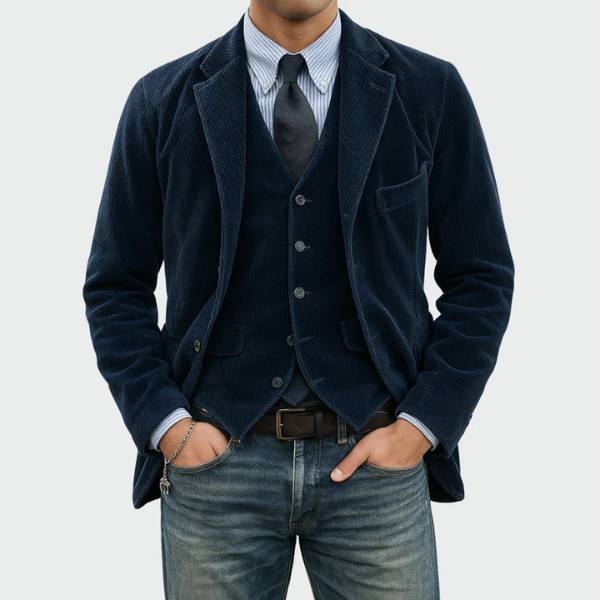 Rafael - Blazer y chaleco de terciopelo