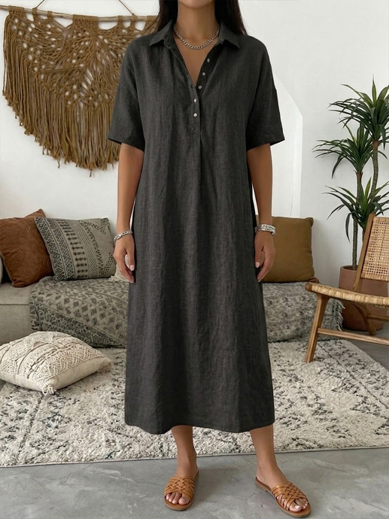 Marta - Vestido Camisero de Lino