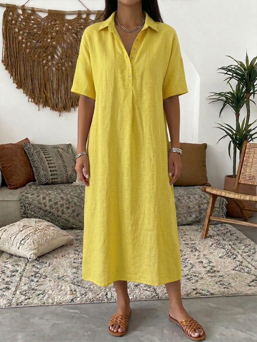 Marta - Vestido Camisero de Lino