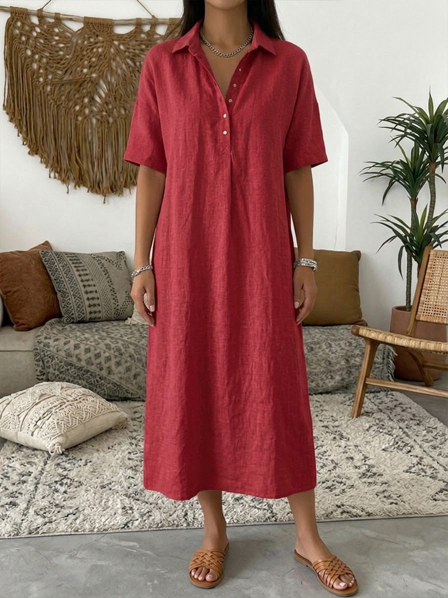 Marta - Vestido Camisero de Lino