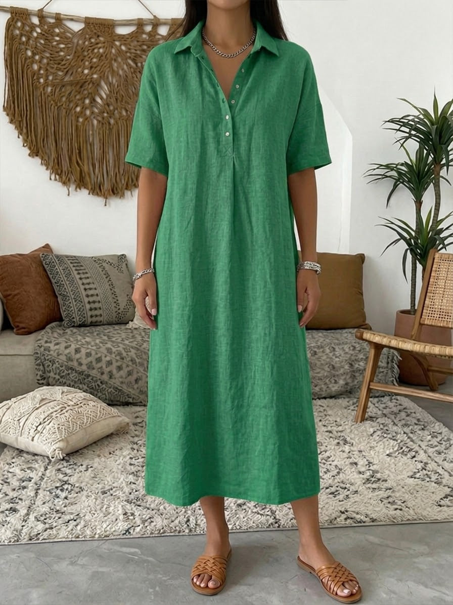 Marta - Vestido Camisero de Lino