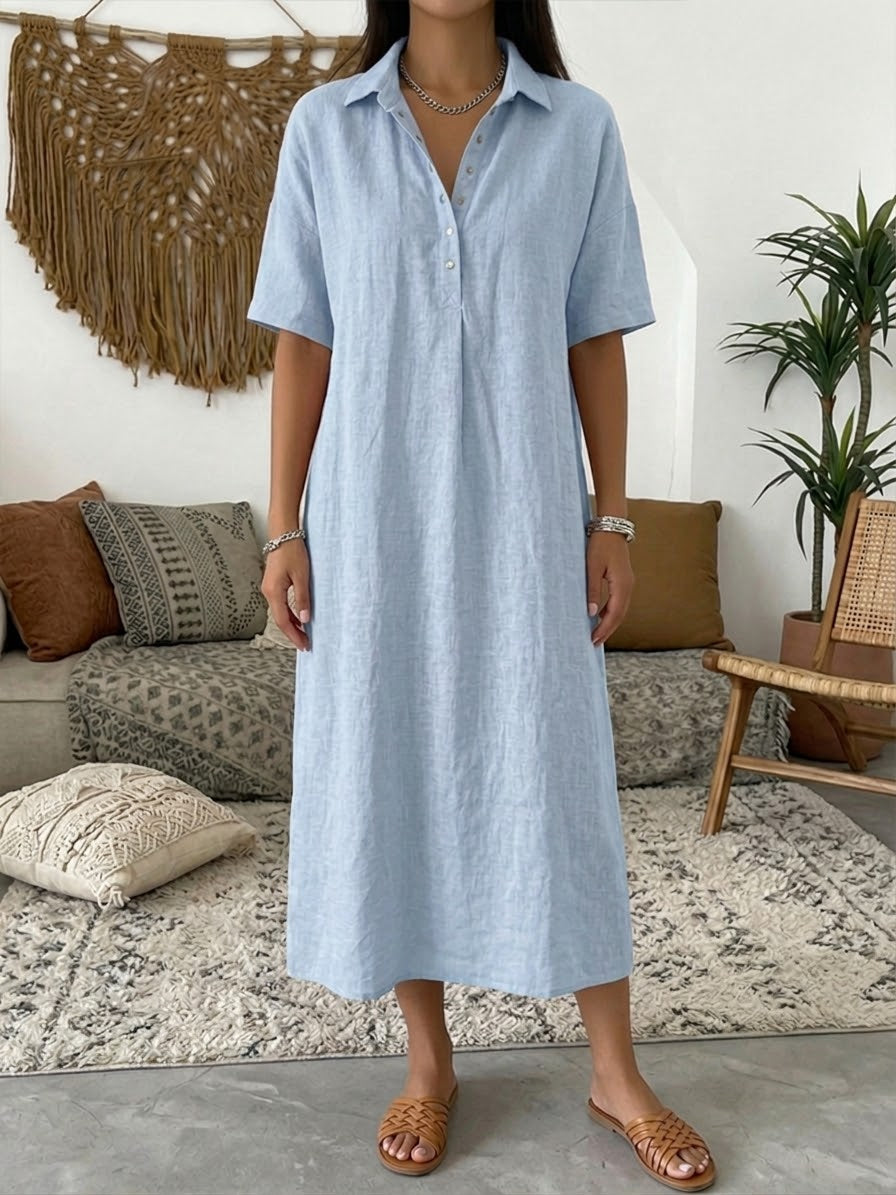Marta - Vestido Camisero de Lino