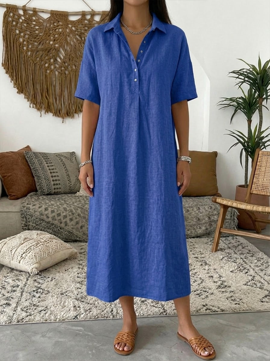 Marta - Vestido Camisero de Lino