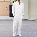 Conjunto para hombre: sudadera de punto gofrado y pantalón recto