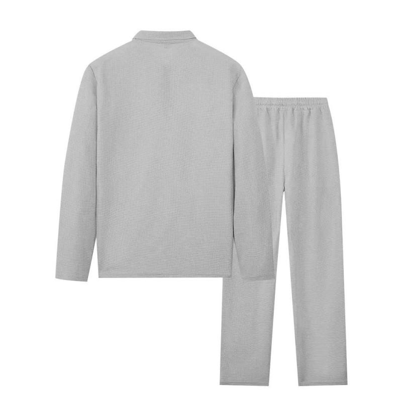 Conjunto para hombre: sudadera de punto gofrado y pantalón recto