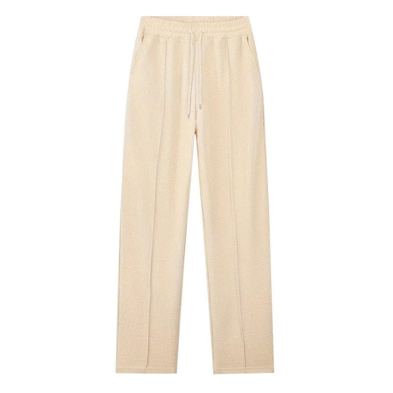 Conjunto para hombre: sudadera de punto gofrado y pantalón recto