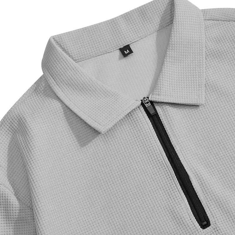 Conjunto para hombre: sudadera de punto gofrado y pantalón recto