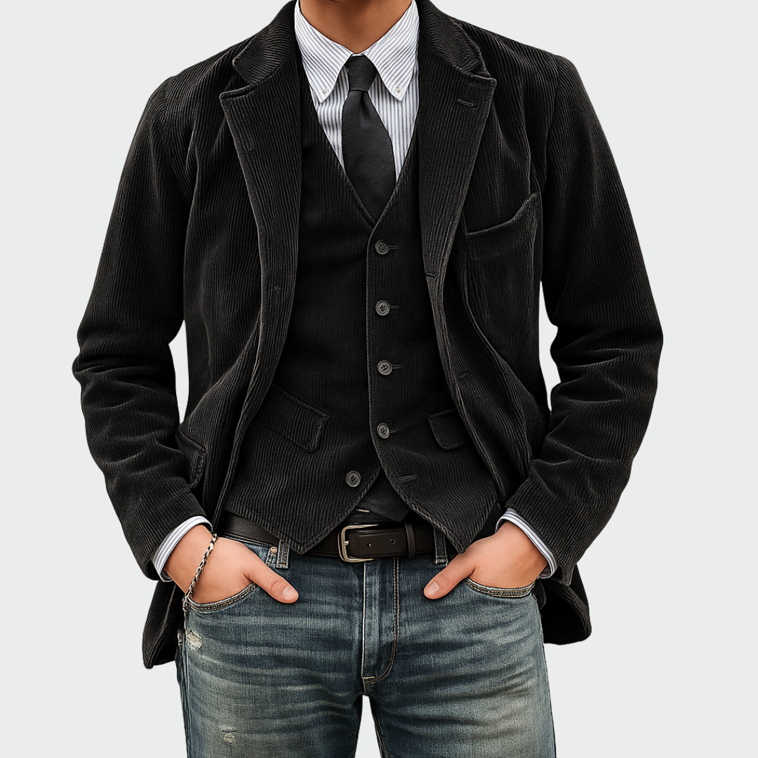 Rafael - Blazer y chaleco de terciopelo