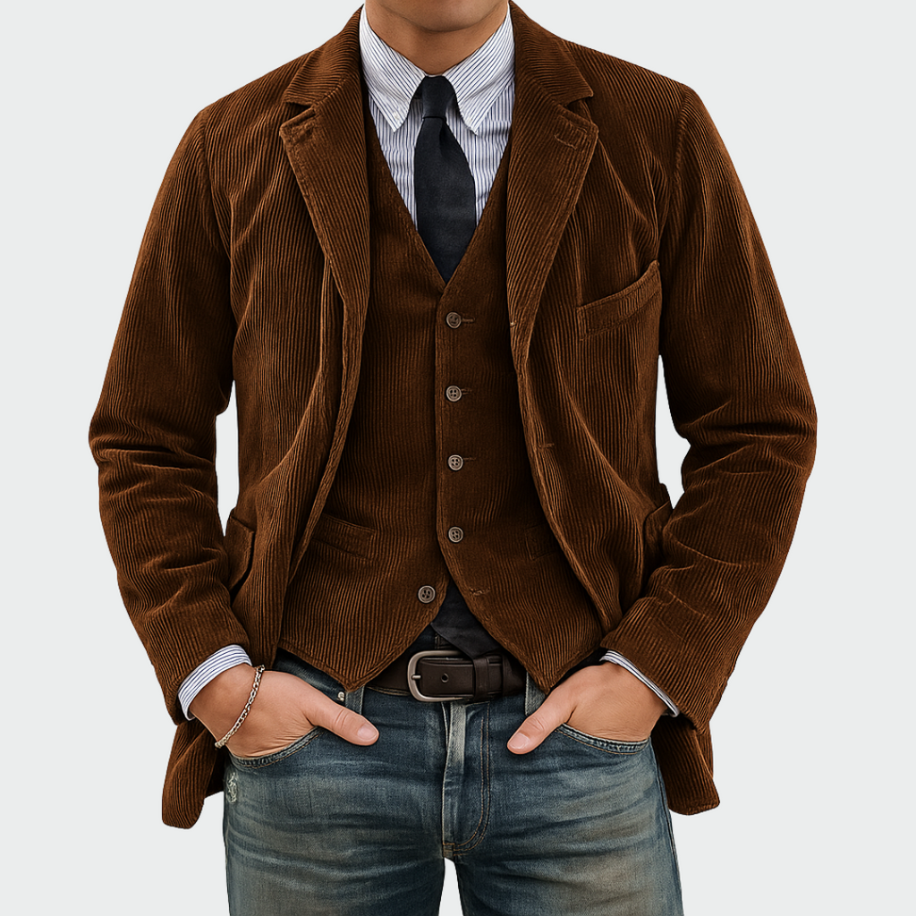 Rafael - Blazer y chaleco de terciopelo