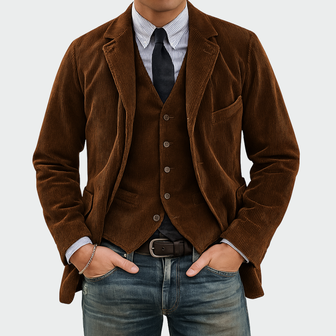 Rafael - Blazer y chaleco de terciopelo