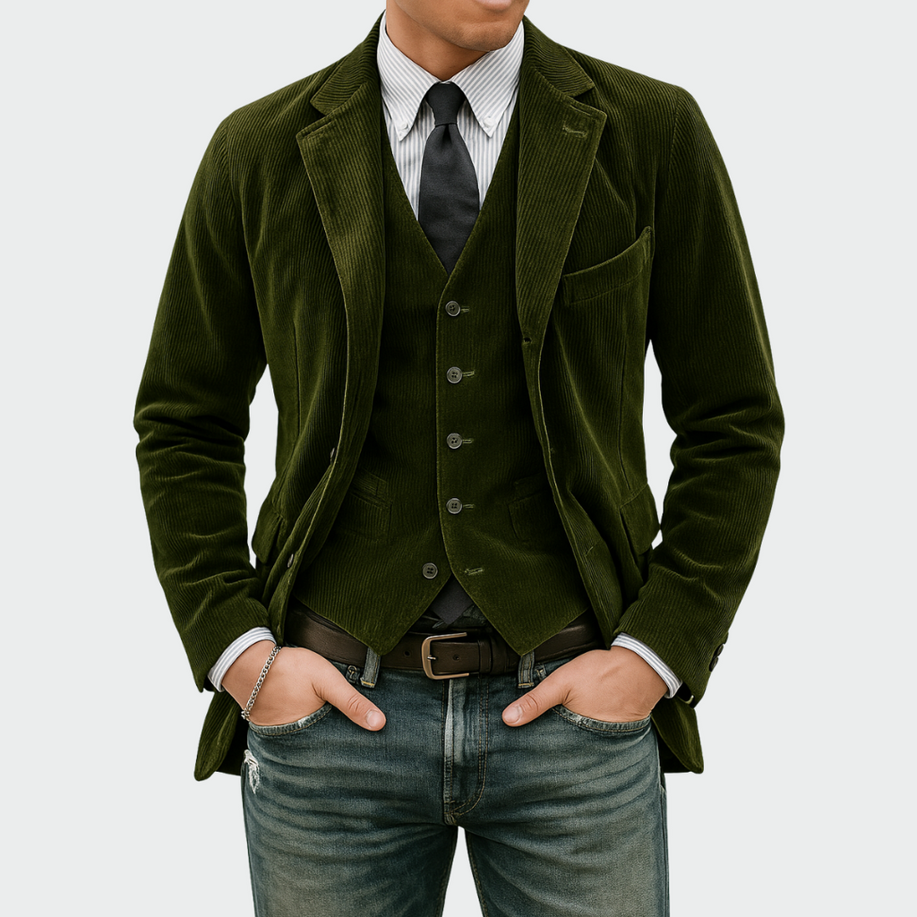 Rafael - Blazer y chaleco de terciopelo