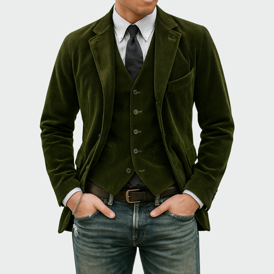 Rafael - Blazer y chaleco de terciopelo