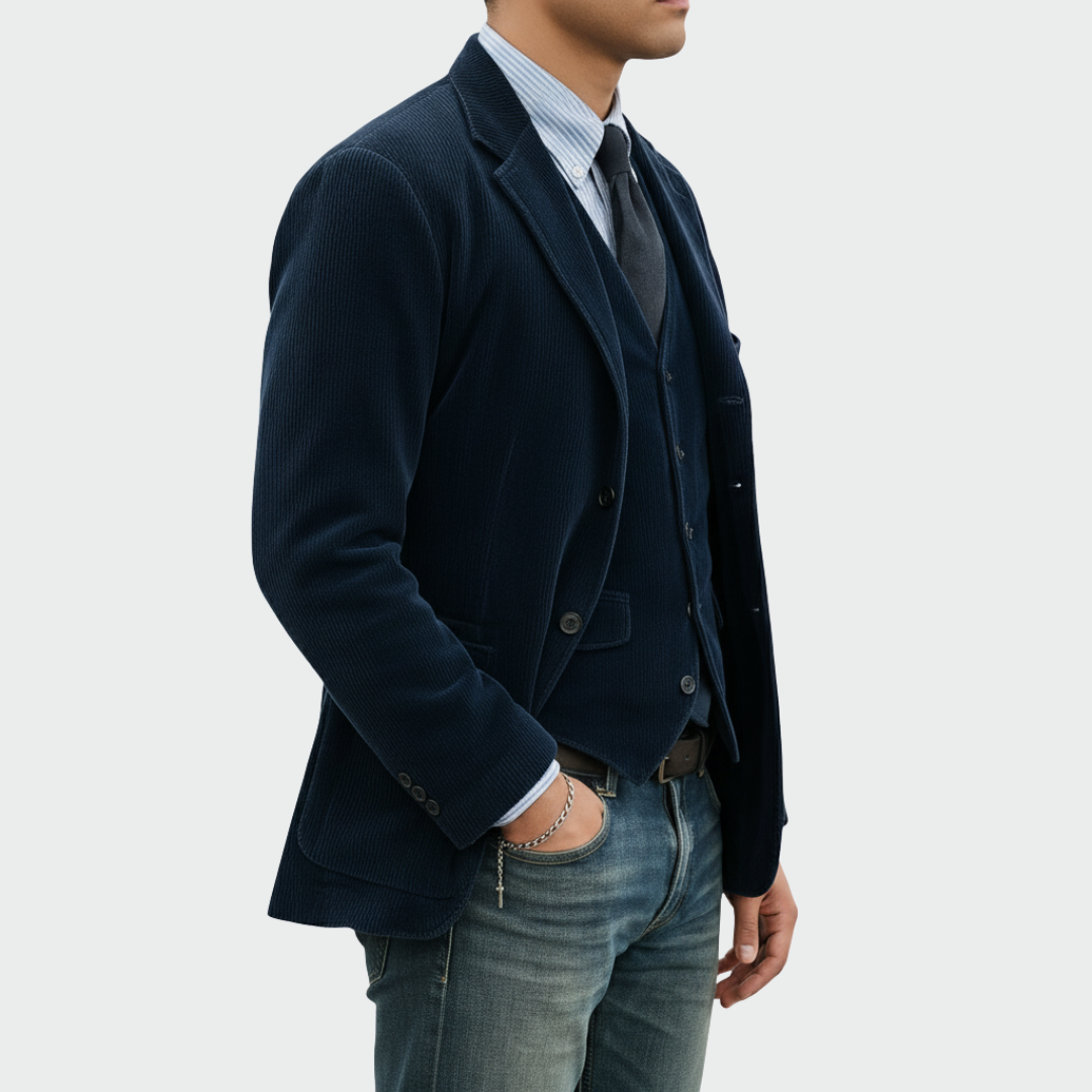 Rafael - Blazer y chaleco de terciopelo